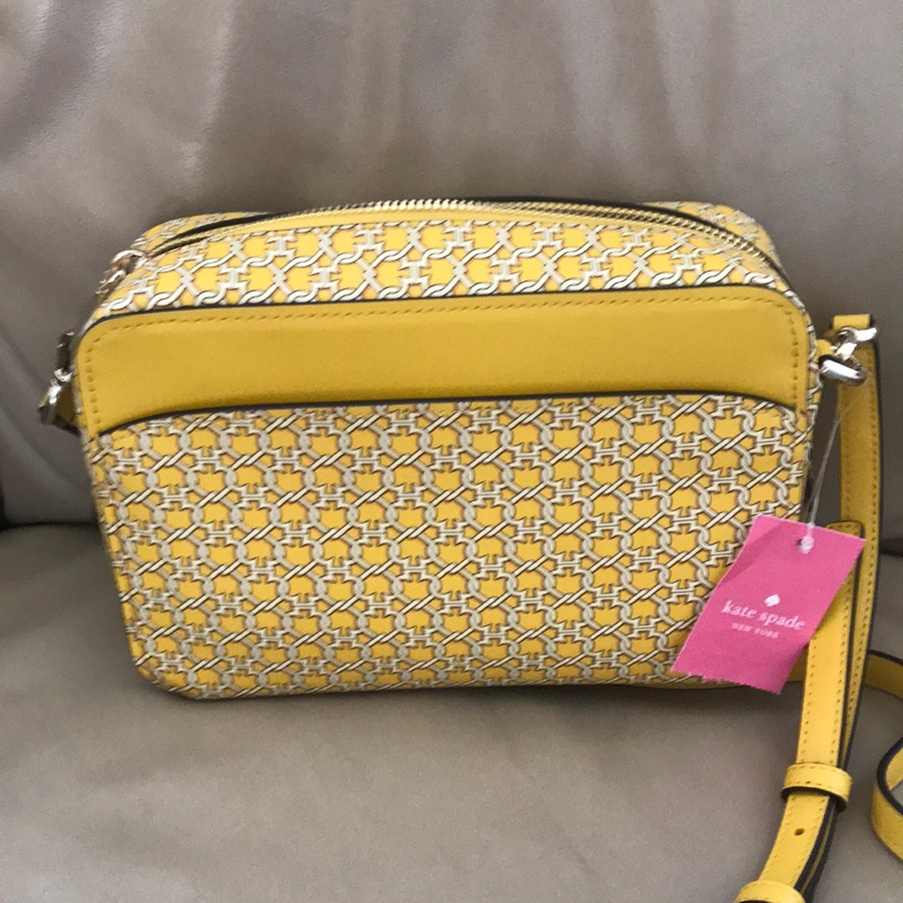 Kate spade cross body bag NWT. Yellow pattern - Picture 2 of 6